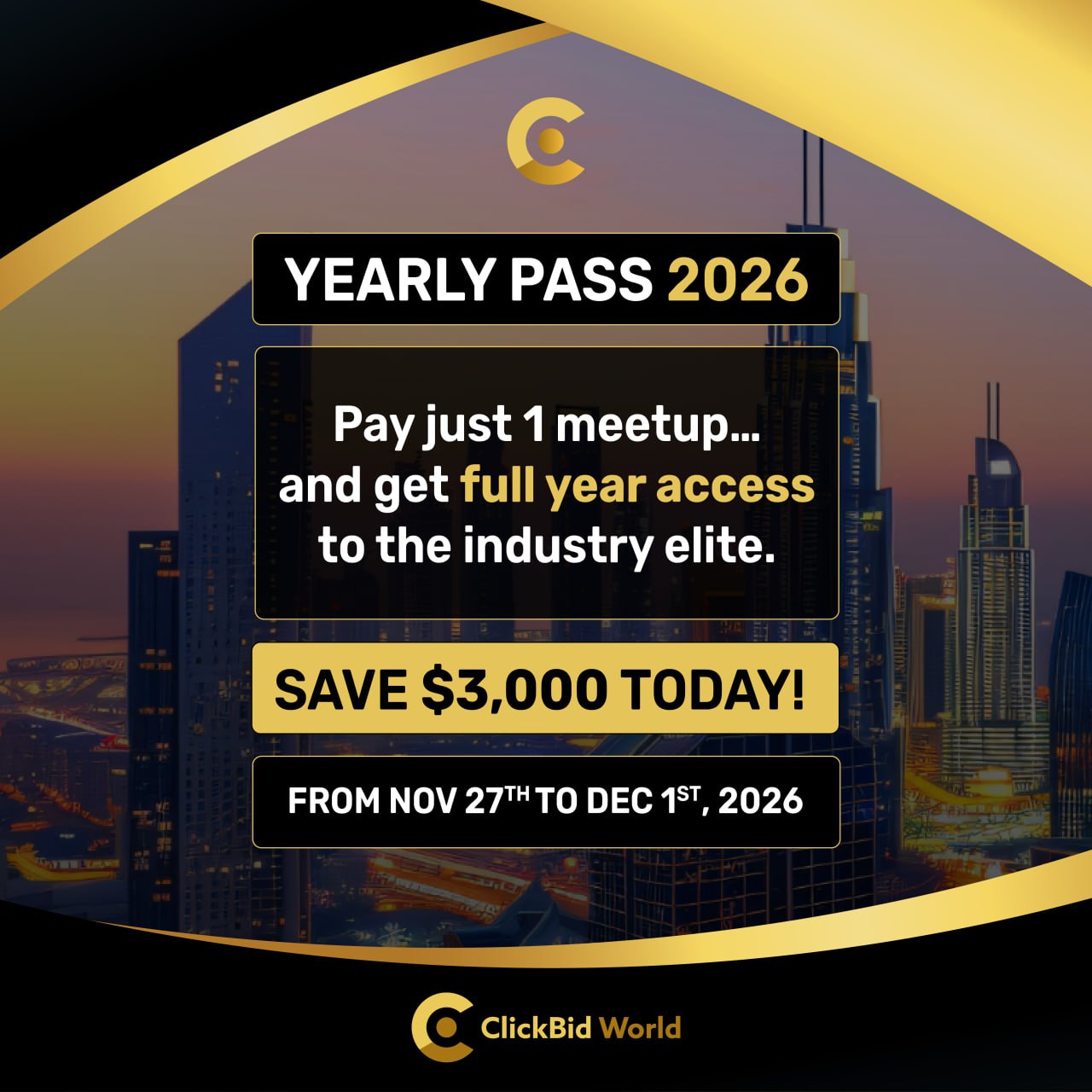 CLICKBID YEARLY PASS 2026